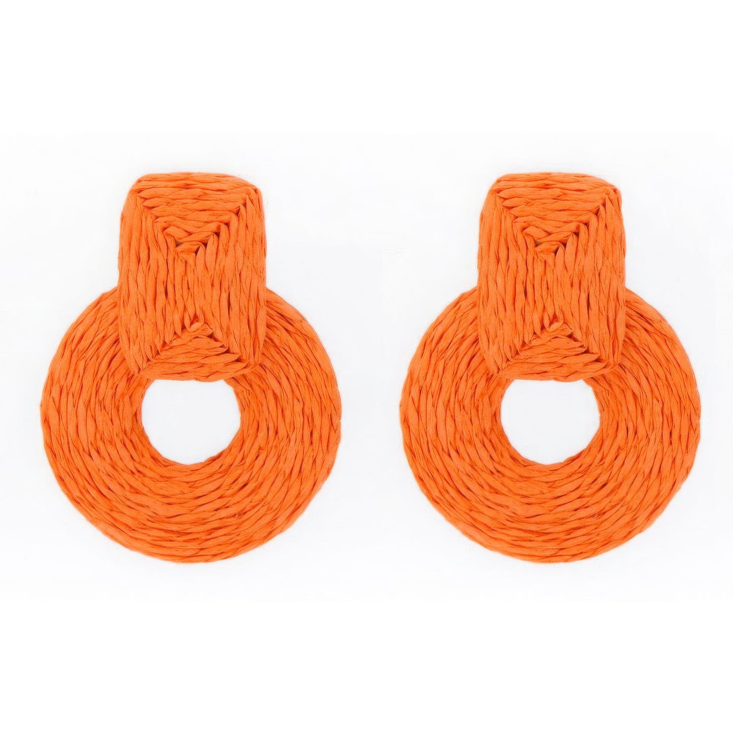 Rnd Col Raffia Wrap Earring