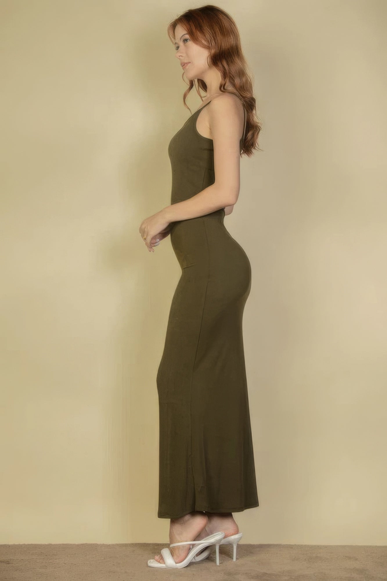 Ribbed Mermaid Hem Camisole Maxi Dress